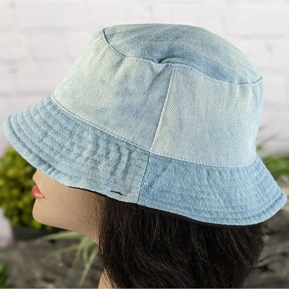 Rainbow Reversable Denim/Black Bucket Hat